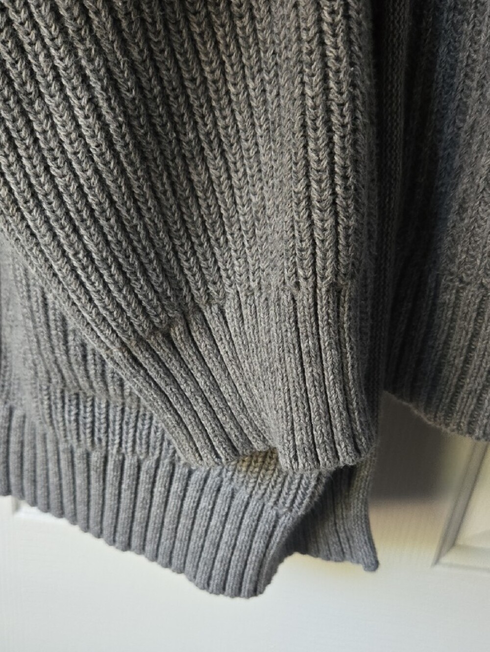 Universal Thread Gray Ribbed Open-Front Cardigan with Pockets- Plus Size - Picture 4 of 11